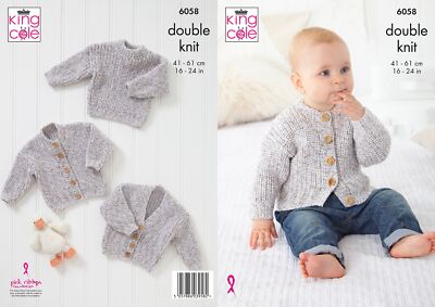 Baby Doppelstrick Strickmuster Strickjacken & Pullover King Cole 6058
