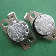 2pcs KSD301 70 C / 158 F Degree Celsius N.O. Temperature Switch Thermostat