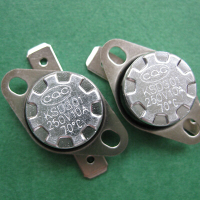 2pcs KSD301 70°C / 158°F Degree Celsius N.O. Temperature Switch Thermostat