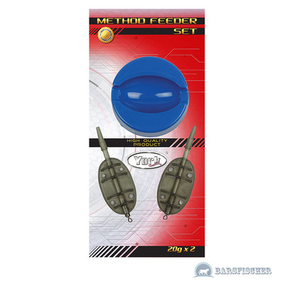 YORK INLINE CARP FEEDER METHOD STARTER SET, METHOD FUTTERKÖRBE MIT PLASTIKFORM