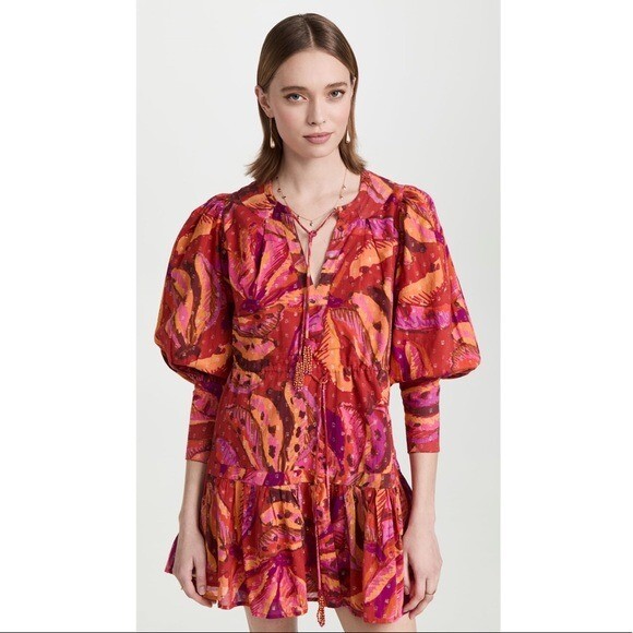 Farm Rio Red Banana Print Metallic Long Sleeve Mini Dress NWT M L | eBay Farm Rio Red Banana Print Metallic Long Sleeve Mini Dress NWT M L | eBay