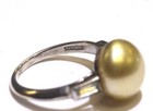 925 sterling silver Pale yellow pearl CZ cubic zirconia ring 2.9g estate — photo 4