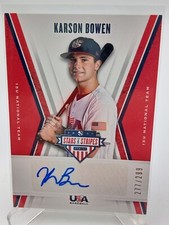 KARSON BOWEN 2019 Panini USA Stars & Stripes 15U National AUTO  #d 177/299 TCU