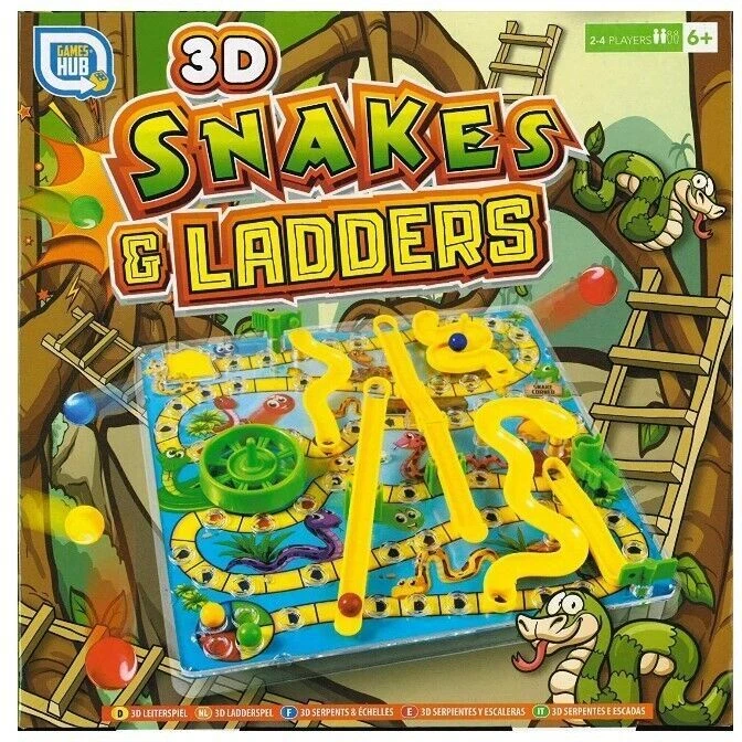 3D Snakes and ladders Kids Children's Board Game Traditional Family Toy - Image 2 of 4