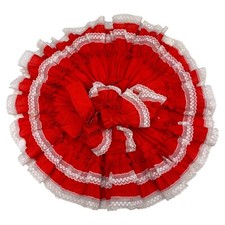 Full Circle Vintage Red Pageant Party Girls Dress Ruffles Bow Small World Sz 1