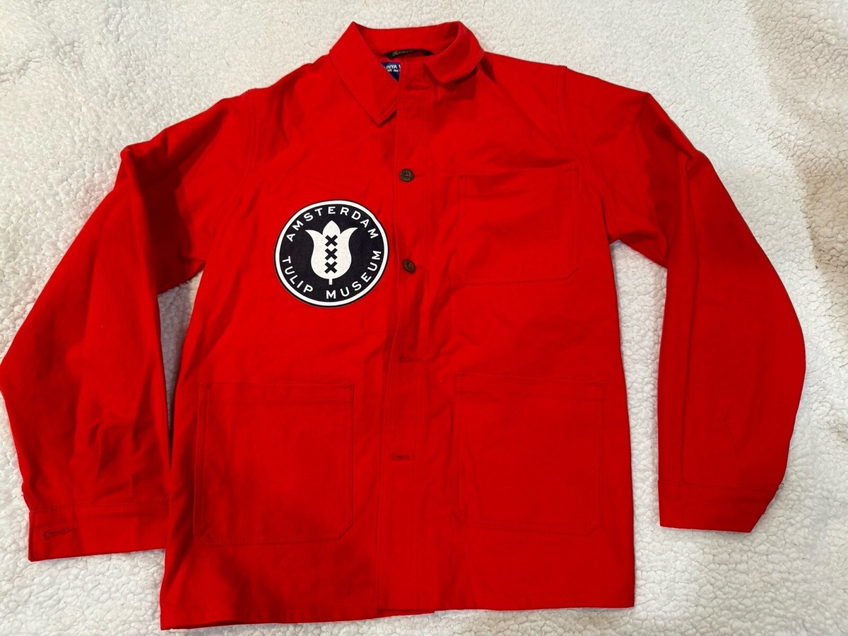 Junya Watanabe Mens Red Long Sleeve Patches Button Front Shirt