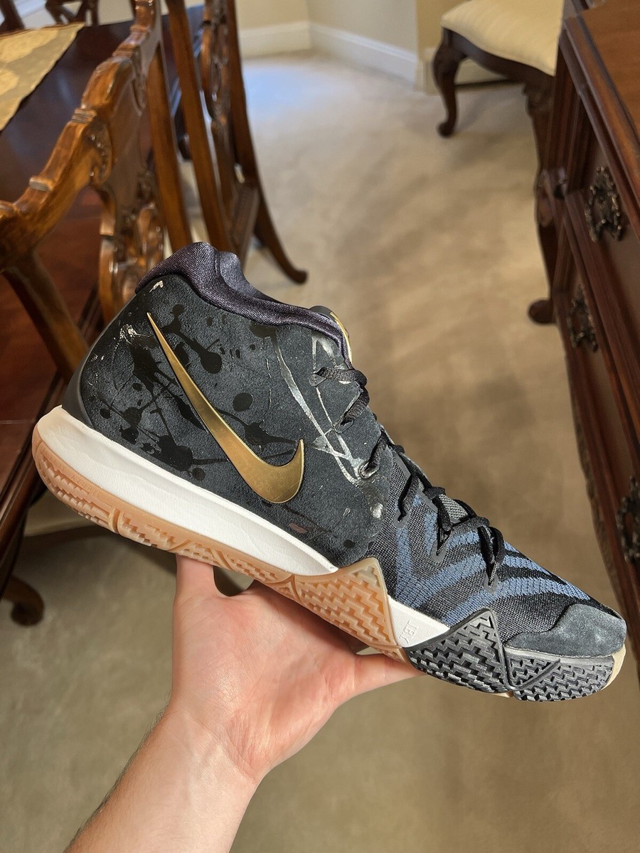 NIKE KYRIE4 BLUE/GOLD 28cm／US10 Nike Kyrie 4 2018 Pitch Blue Metallic Gold Basketball Sneakers