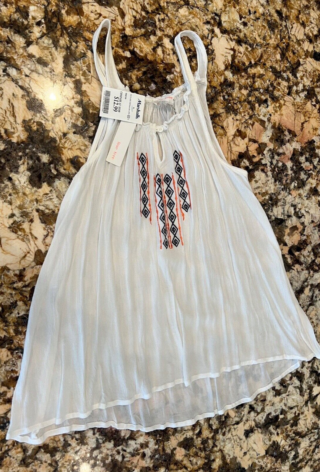 New With Tags Love Tree Happens Women's Tank Top Large White Flowy