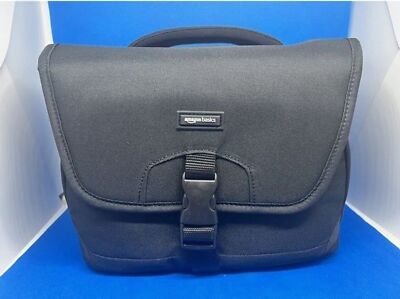Amazon Basics Black DSLR Camera Bag Adjustable straps Multi-Compartments NWT