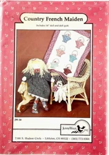 Stitchery Craft Pattern Vtg 1987 Jenny Wren Doll Quilt COUNTRY FRENCH MAIDEN