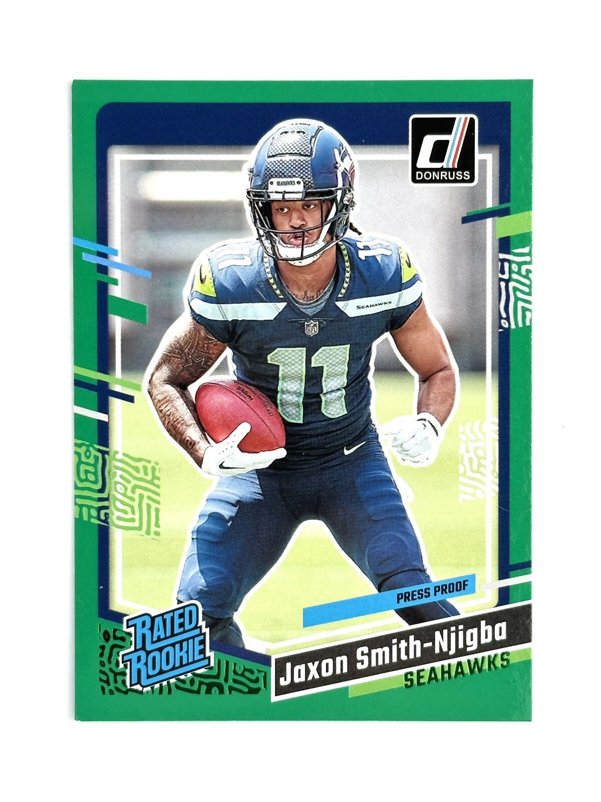 2023 Donruss Jaxon Smith-Njigba Green Press Proof Rated Rookie #390 *