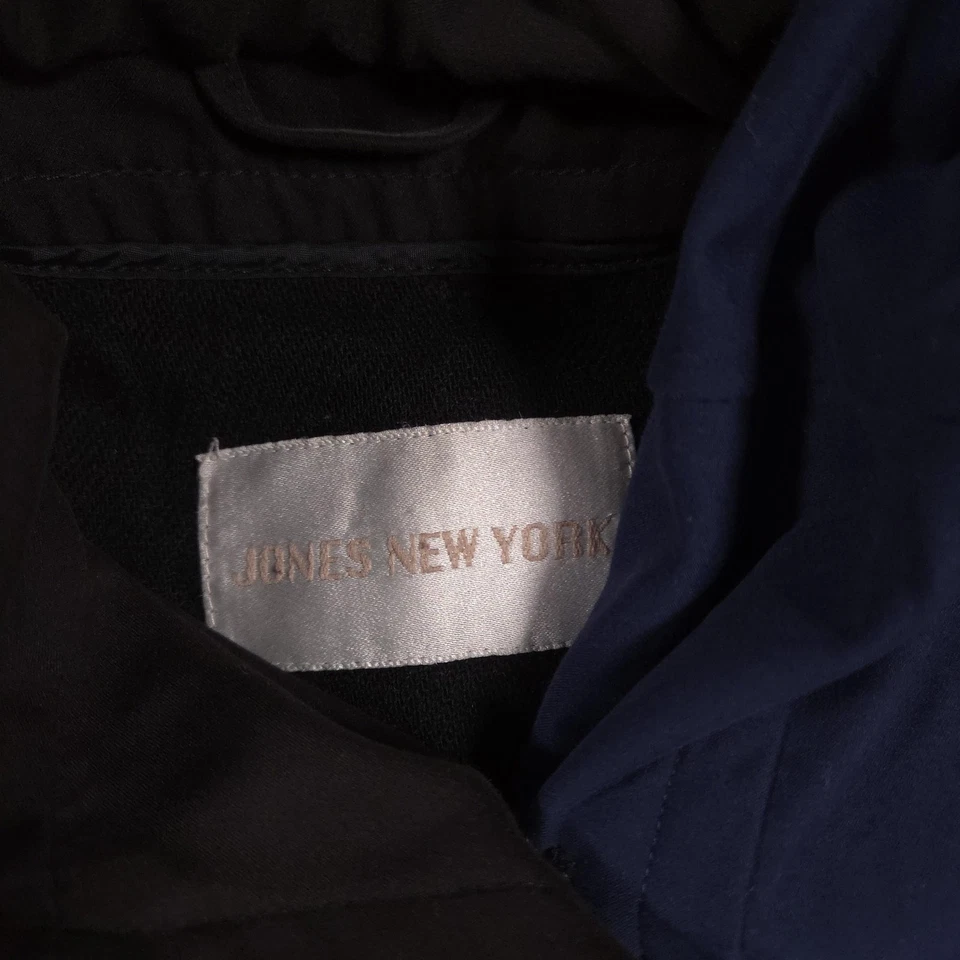 Vintage Jones New York Coat Womens 16R Hooded Trench Double Breasted 90s - Image 4 of 4