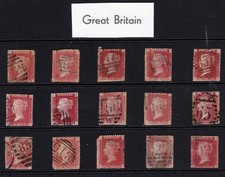 GB Stamps Queen Victoria Penny Reds  Selection  from Old Album.Faults
