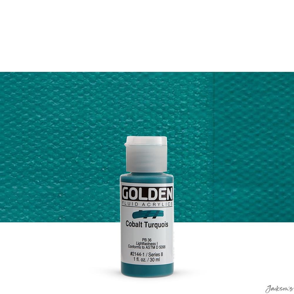 Golden Fluid Acrylic Paint 30ml 1oz Cobalt Turquoise Fine Art Colour
