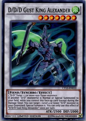 Yugioh D/D/D Gust King Alexander CT13-EN010 Super Rare Limited Edition MP