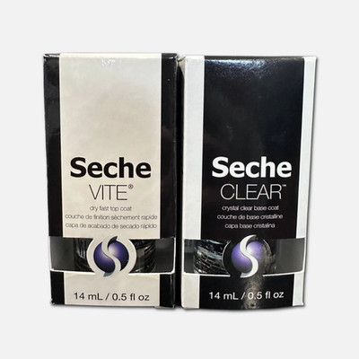 Seche Vite Dry Fast Top Coat & Base Coat Duo Nail Polish Set NIB