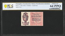 i-200456 Liechtenstein 10 Heller ND (1920). PCGS 64 PPQ