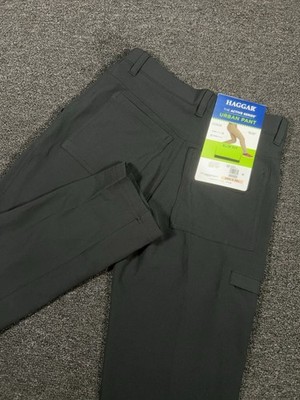 New Haggar Pants Men s 28x30 Black Active Series Urban Pant Slim Fit Stretch