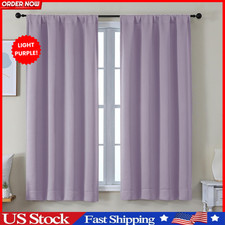 Light Purple Blackout Curtains for Bedroom 63 Inch Length 2 Panels Set, Solid Th