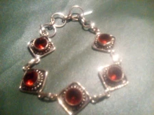 8" Garnet Bracelet Christmas Festive Fashion Jewelry Gift 