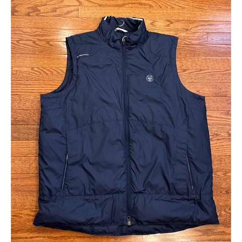 Zero Restriction Vest Mens XL Goose Down Puffer Golf Meadow Brook Hunt Club Blue