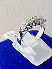 14kt. white gold wedding band with 0.35ct. round diamonds ring size 6.