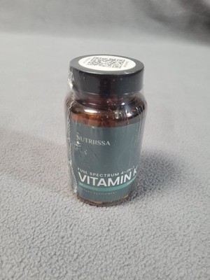 Nutriissa 60ct Full-Spectrum Vitamin K 6200 mcg K1, K2, MK-4, MK-7, Exp. 01/2028