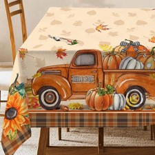 Pumpkin Fall Tablecloth 60 x 84 Inch Rectangular