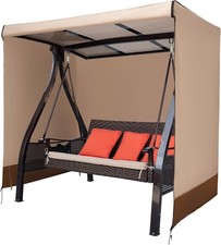 Outdoor Swing Cover 3 Triple Seater Waterproof Patio Swing Canopy Cover,Porch...