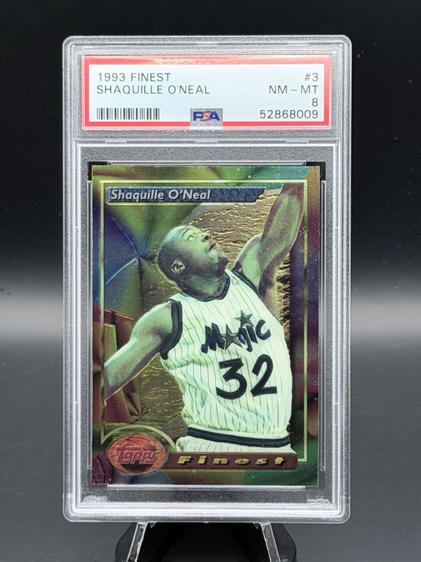 1993-94 Topps Finest Shaquille O'Neal #3 PSA 8 Orlando Magic