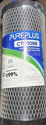 PUREPLUS Coconut Shell Water Filter Cartridge 5 Micron 10'' X 4.5'' CT010BB 