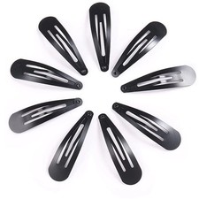 12 Pieces Snap Hair Clips for Women, Hair Barrettes 2 Inch Metal Black Hair Clip
