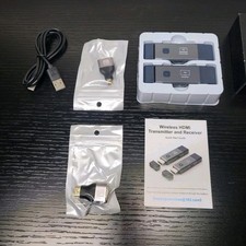 Wireless HDMI Transmitter Receiver 8K UHD for PC TV Gray Black