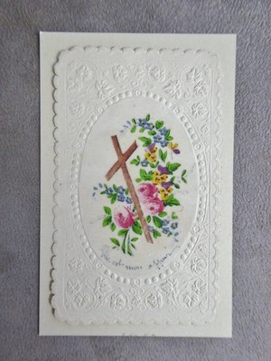 FROMMES BILD, auf Stoff gemalt. um 1860.