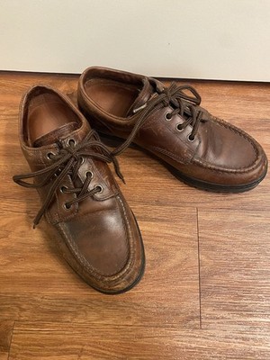 Timberland Brown Leather Lace Up Boat Shoes Rubber Sole Casual Comfort