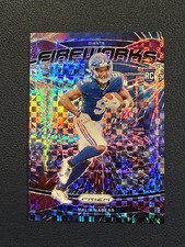2024 Panini Prizm - Fireworks Malik Nabers #21 Purple Power Prizm /49 (RC)