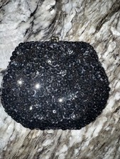 Vintage Black Beaded Evening Purse