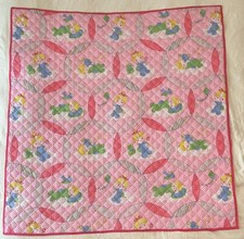 Pink quilted baby blanket