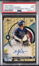2023 TOPPS FINEST AUTO SUPERFRACTOR 1/1 #JA JONATHAN ARANDA ROOKIE 1/1 PSA 9
