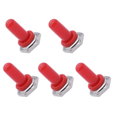 mxuteuk 5pcs Red 12mm Rubber Rocker Toggle Switch Knob Hat Waterproof