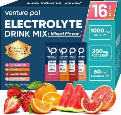 High Sodium Sugar Free Electrolytes Powder Packet - Hydration Packets with Vitam