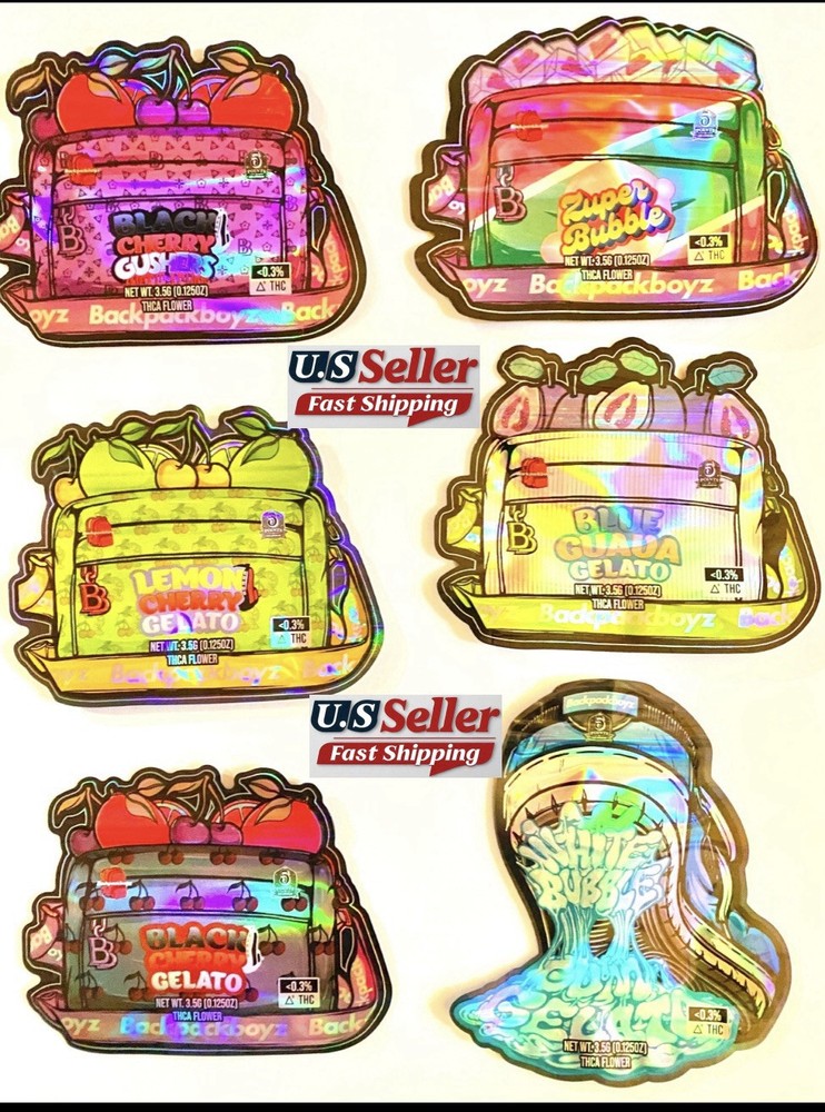 50ct 3.5g Holographic Die-Cut Zip Lock Bags Official Sealable Packaging