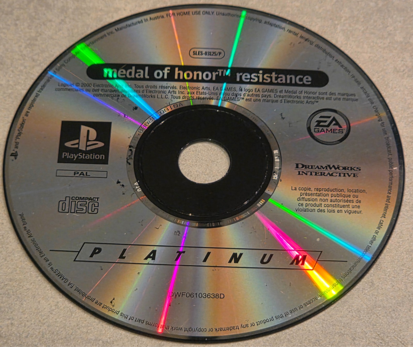 MEDAL OF HONOR RESISTANCE PLAYSTATION 1 PS1 OT