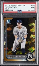 2022 BOWMAN DRAFT CHROME SAPPHIRE EDITION GOLD #BDC156 TREY SWEENEY 1/15 PSA 9
