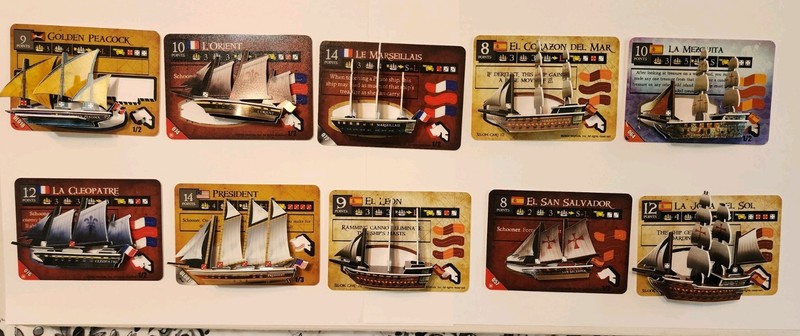 Pirates CSG 10 Lot  Ships Punched: Peacock, President,  Clopatre, Mezquita Plus+