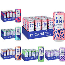Dash Water Sparkling Spring Water - NO Sugar Choose Your Flavor 12 x 330ml cans