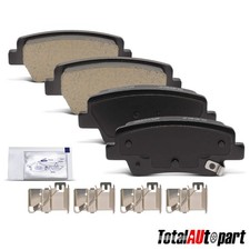 4pcs Ceramic Brake Pads with Hardware for Hyundai Elantra 2021-2024 Sedan Rear
