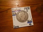 1908O silver Barber Half Dollar VG NICE!!!! COOOOOOOOL!!!!!!