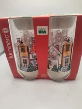 Luminarc 16 OZ Christmas Tumblers Christmas Village. Set Of 4 In Orig Package 