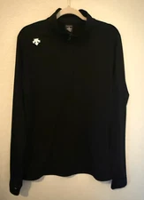 Descente Running Men’s XL Black 1/4 Zip Waffle Pullover Gym Workout Mock Neck